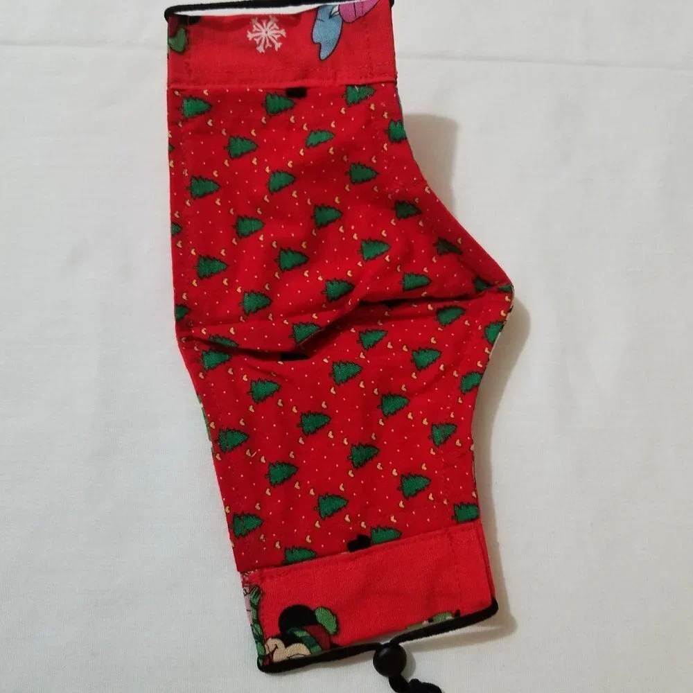 Hand Crafted Kids Cotton Face Mask Mickey and Minnie Mouse Ages 2-6  Christmas